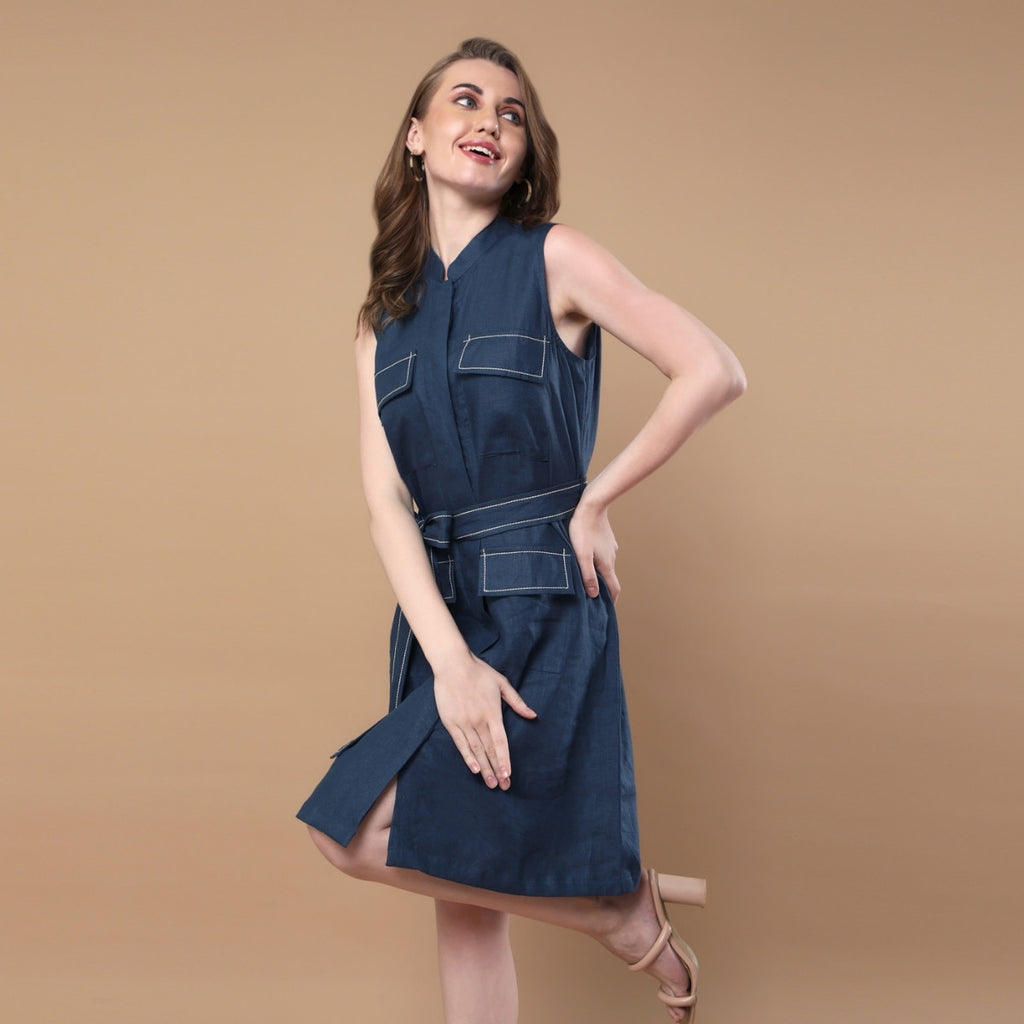 Nova Navy Blue Dress