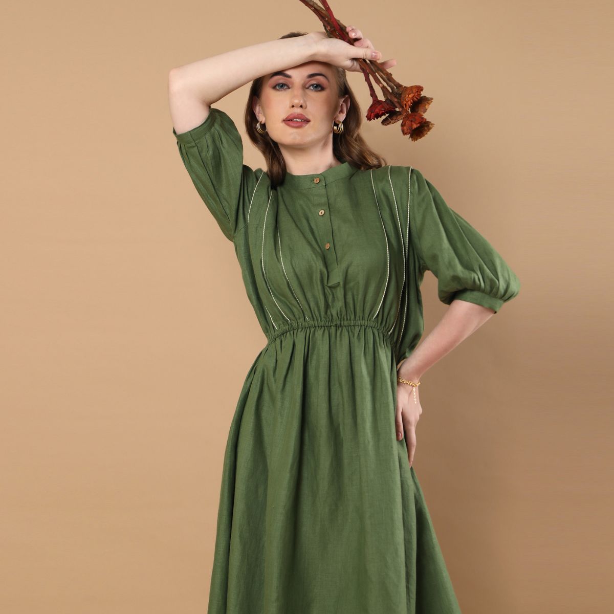 Azure Olive Green Dress