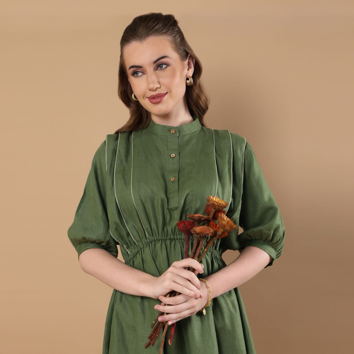 Azure Olive Green Dress