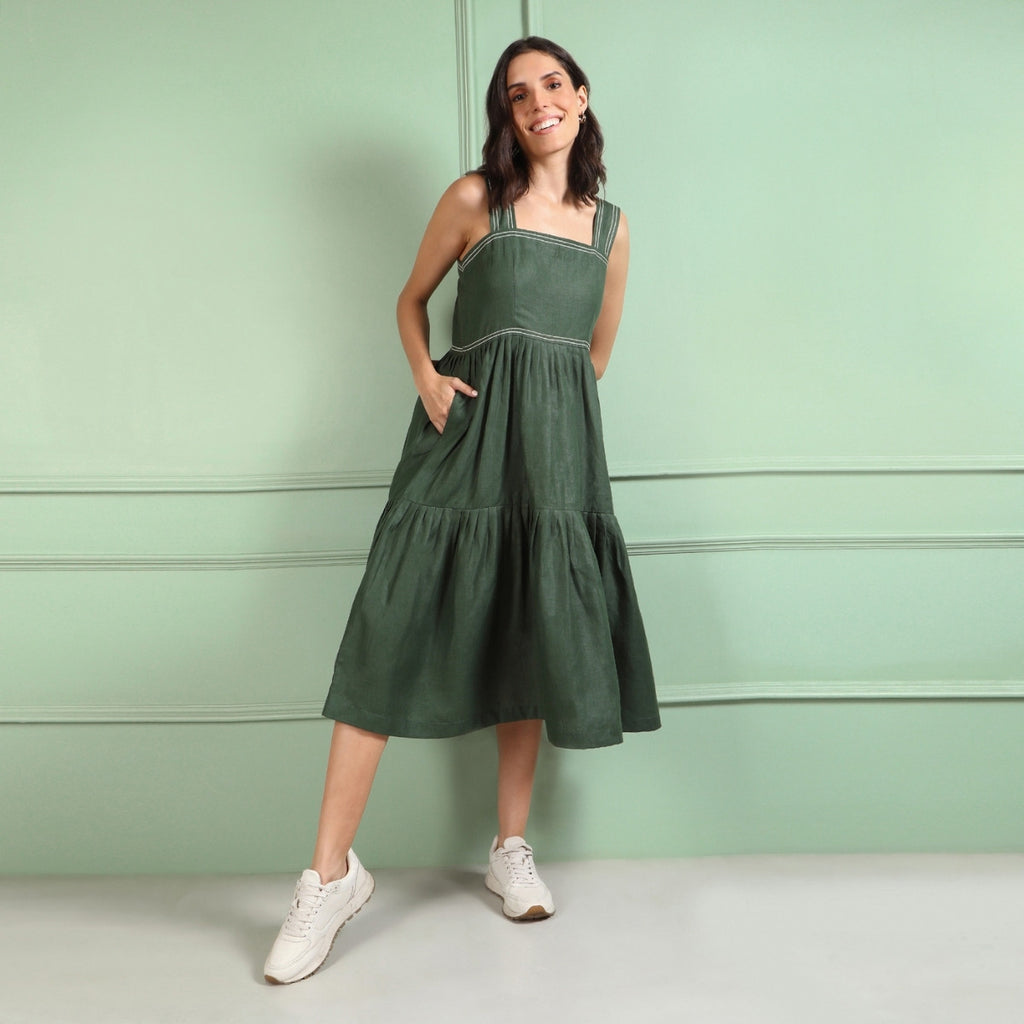 Iris Forest Green Dress