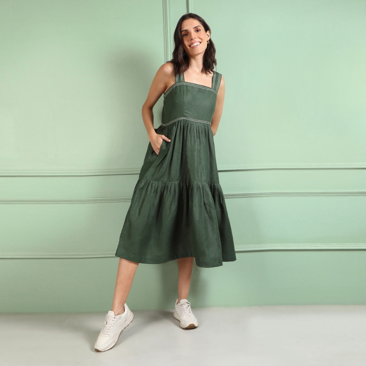 Iris Forest Green Dress