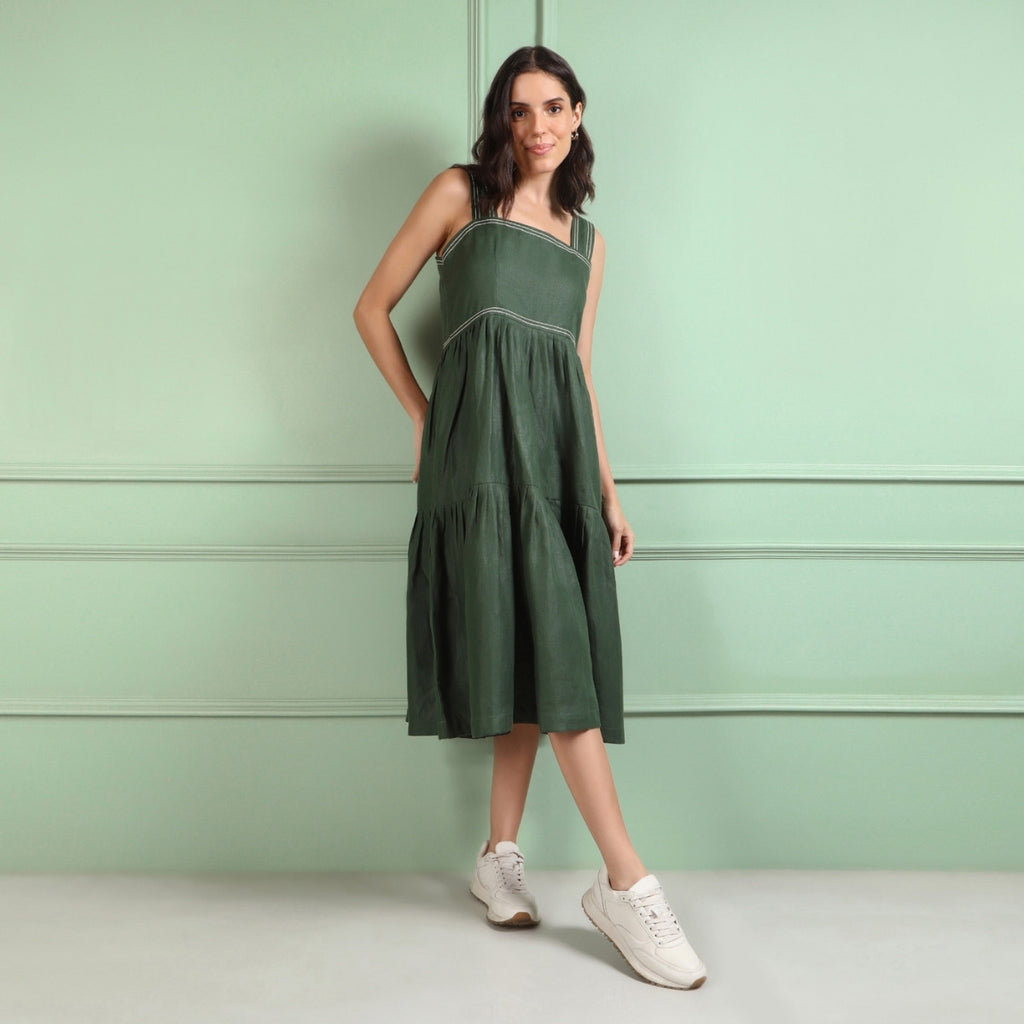 Iris Forest Green Dress