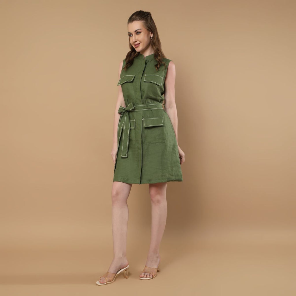 Nova Olive Green Dress