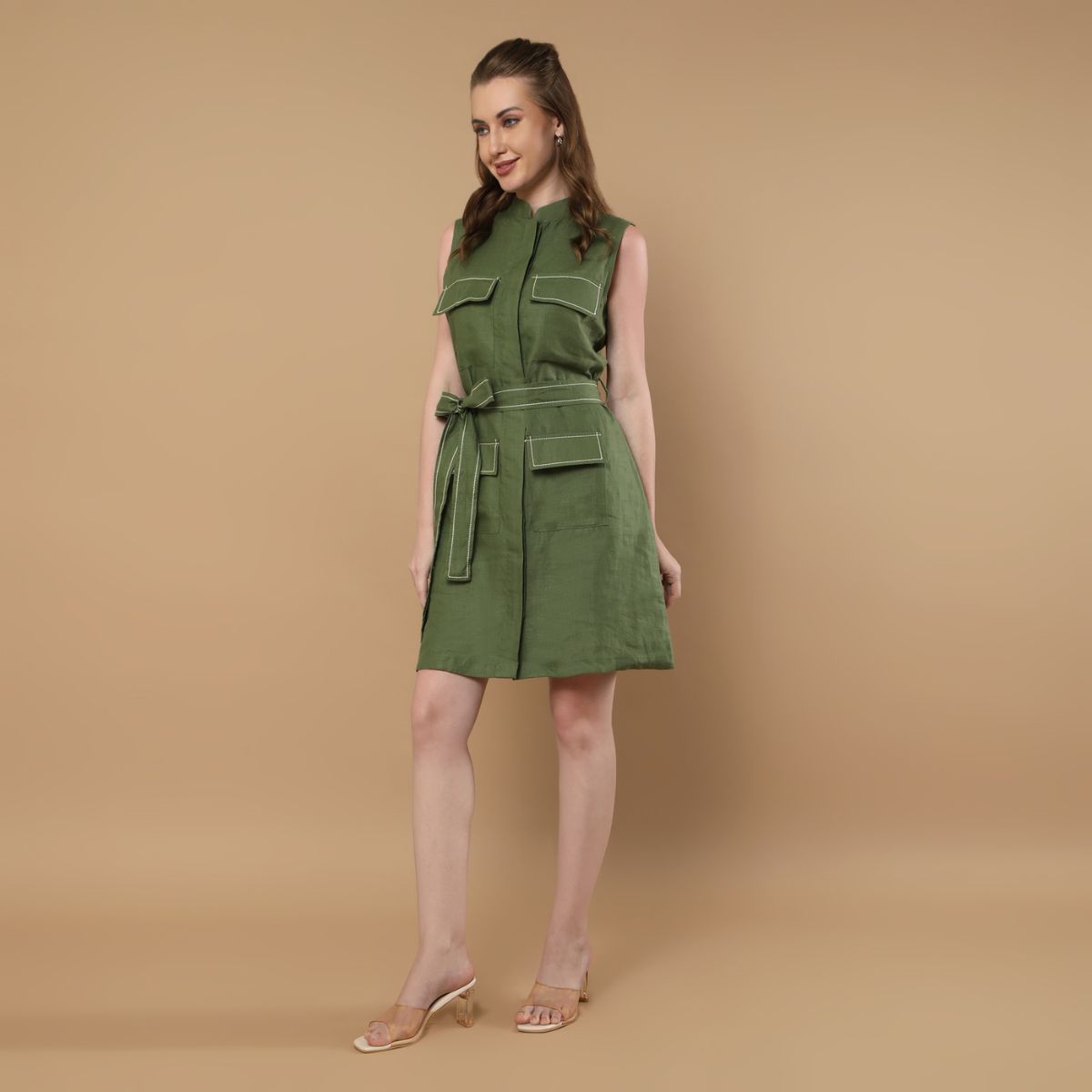 Nova Olive Green Dress