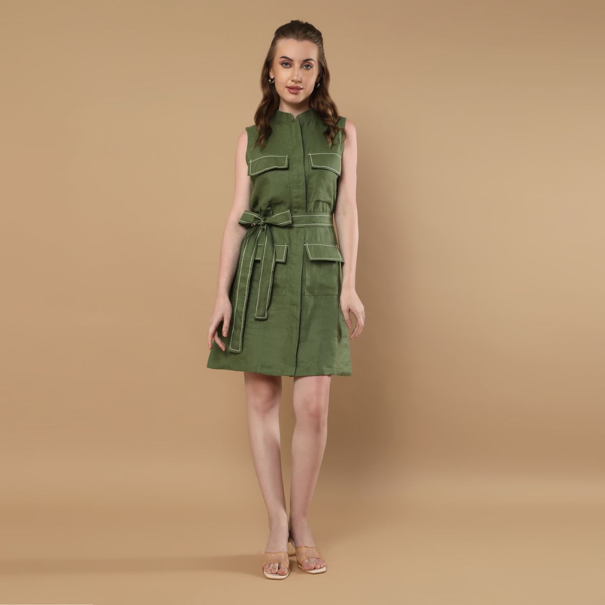 Nova Olive Green Dress