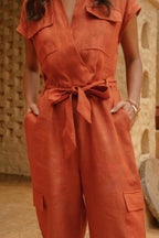 Senna Rust Cargo Jumpsuit