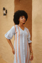 Rhea - Powder Blue Stripe Dress
