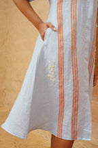 Rhea - Powder Blue Stripe Dress