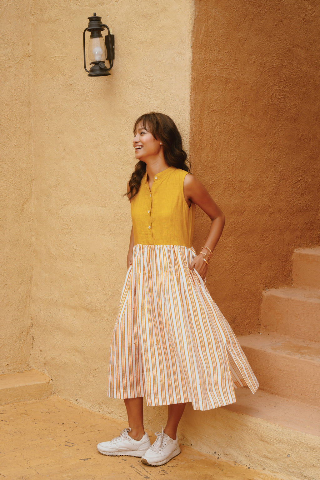 Meadow - Mustard Stripe Dress