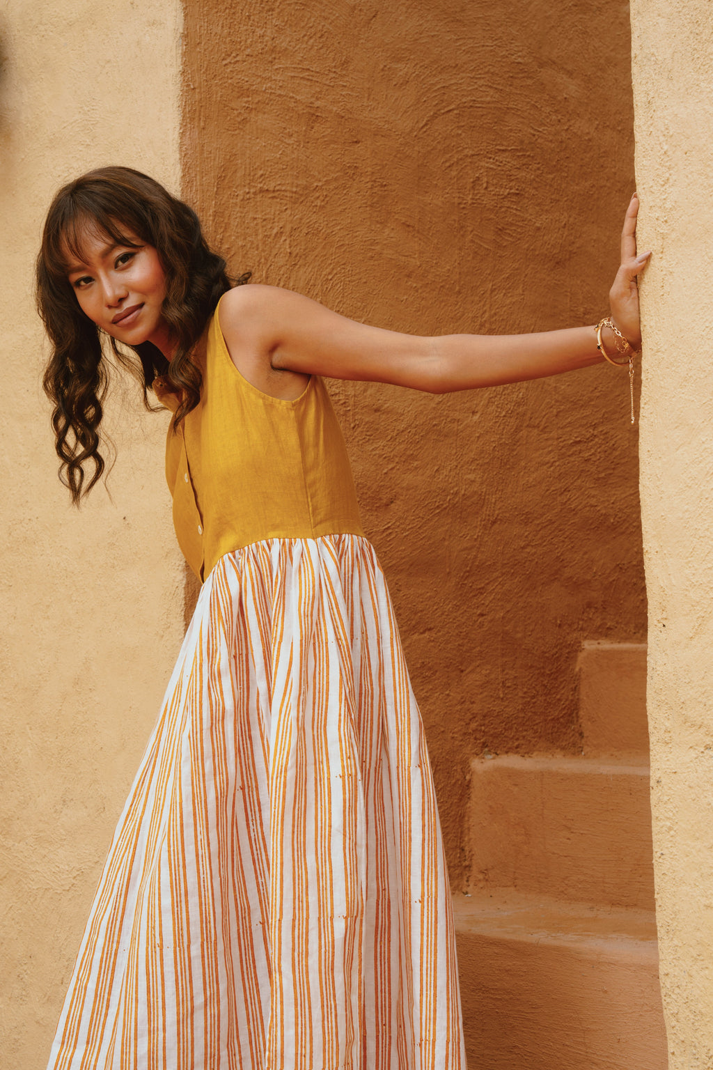 Meadow - Mustard Stripe Dress