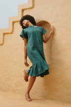 Twilight - Teal Ruffle Dress