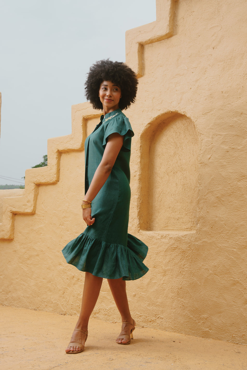 Twilight - Teal Ruffle Dress