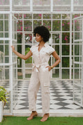 Senna Beige Cargo Jumpsuit