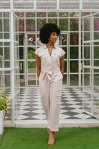 Senna Beige Cargo Jumpsuit