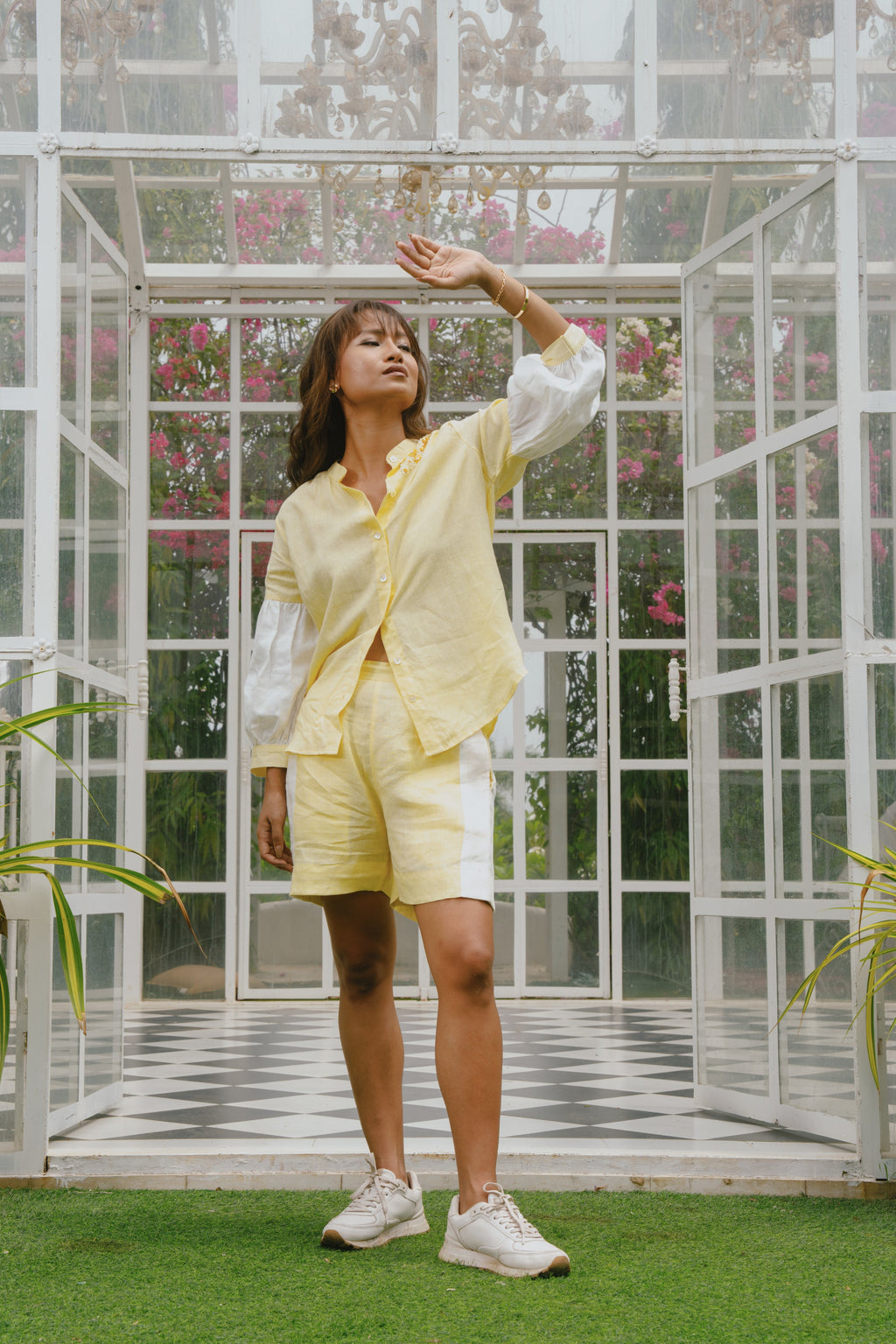 Alia - Butter Yellow & White Co-Ord Set