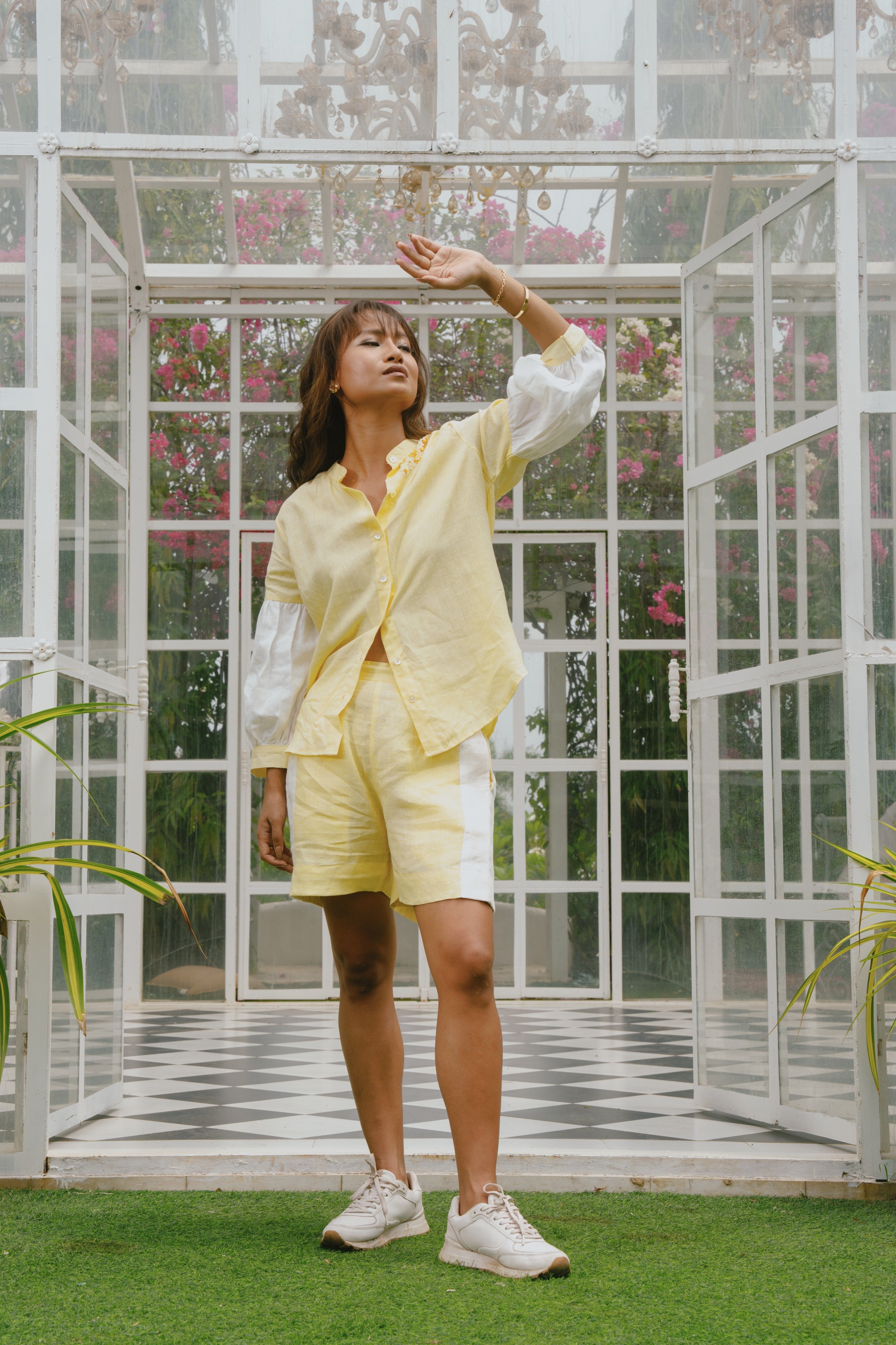 Alia - Butter Yellow & White Co-Ord Set