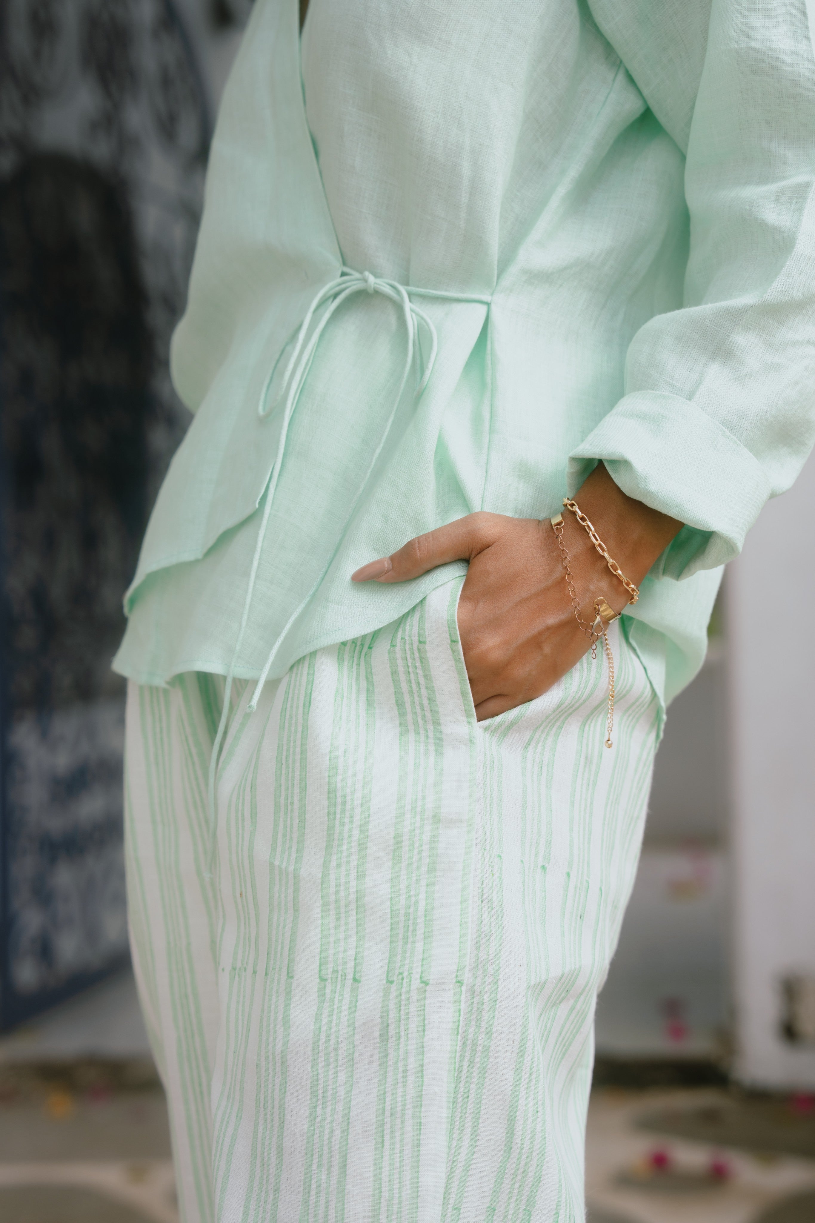 Nira - Mint Stripe Co-Ord Set