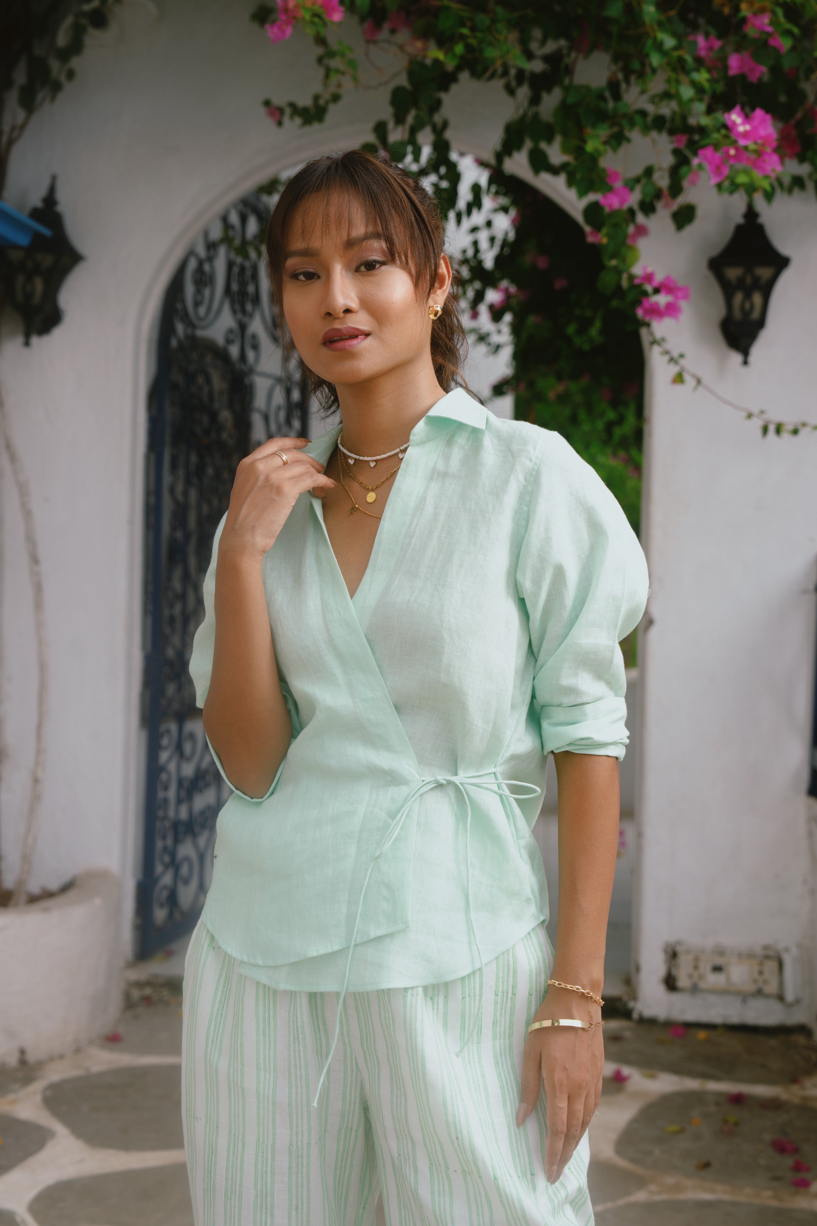 Nira - Mint Stripe Co-Ord Set