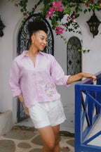 Tavi - Lavendar High-Low & Pleated Shirt