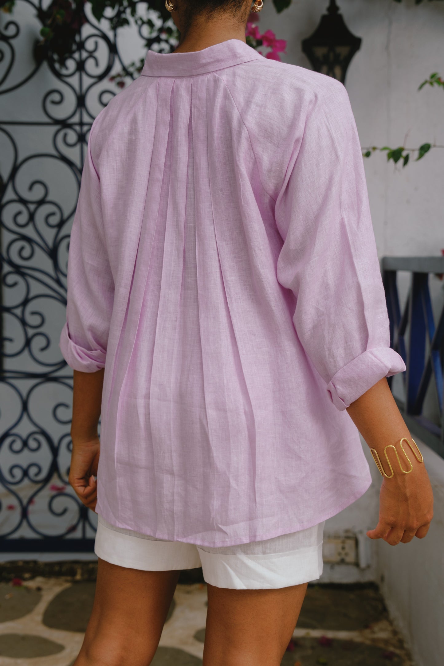 Tavi - Lavendar High-Low & Pleated Shirt