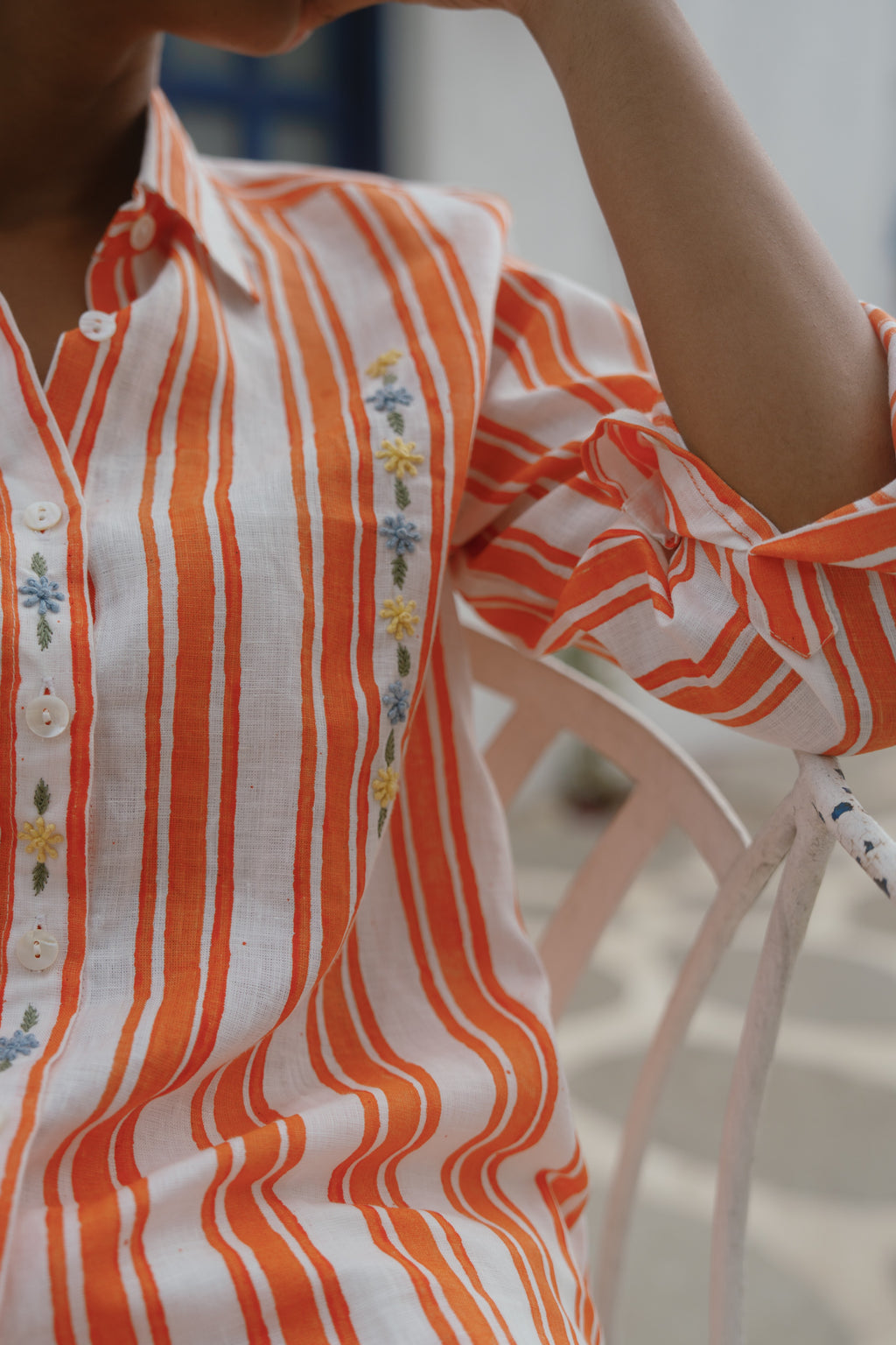 Olen - Orange Stripe Shirt
