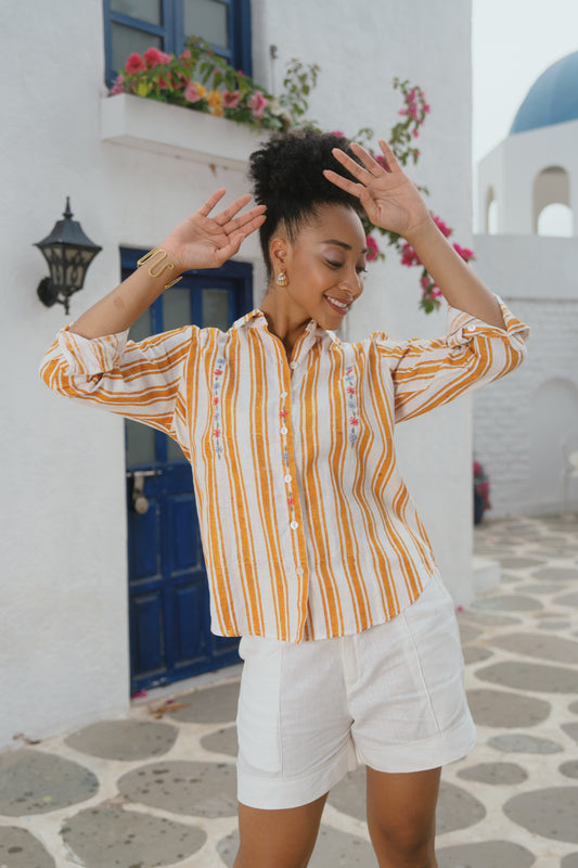 Olen - Mustard Stripe Shirt