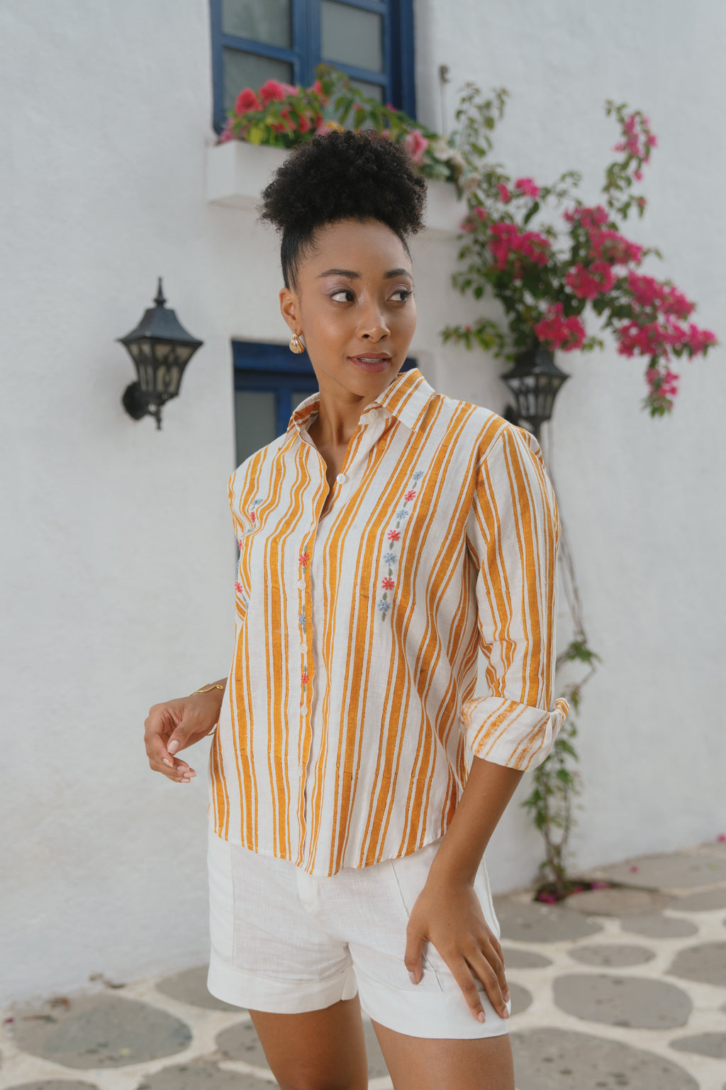 Olen - Mustard Stripe Shirt