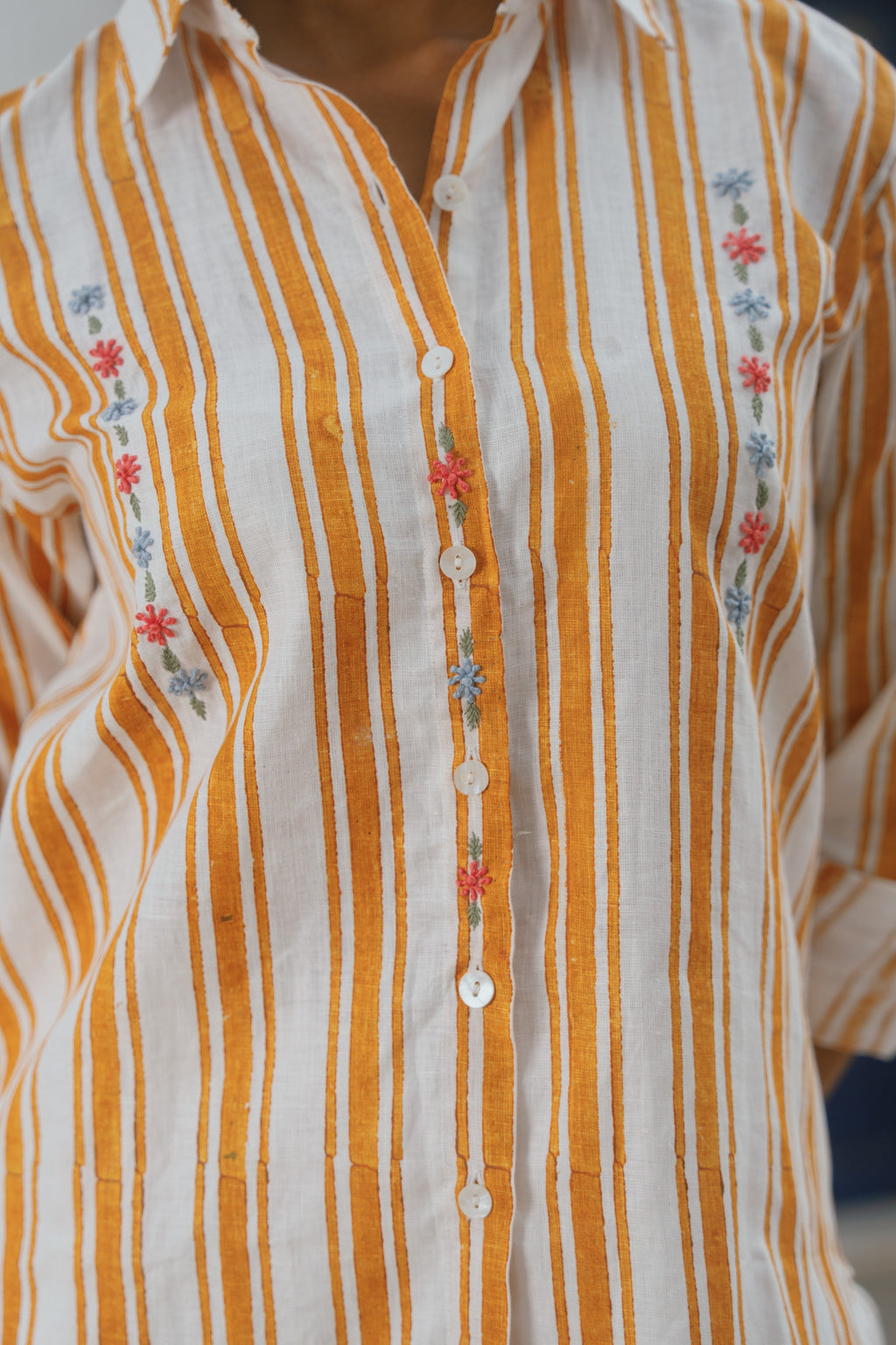 Olen - Mustard Stripe Shirt