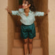 Teal High Waist Shorts