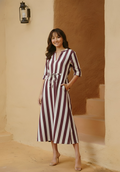 Kael - Maroon Stripped Dress