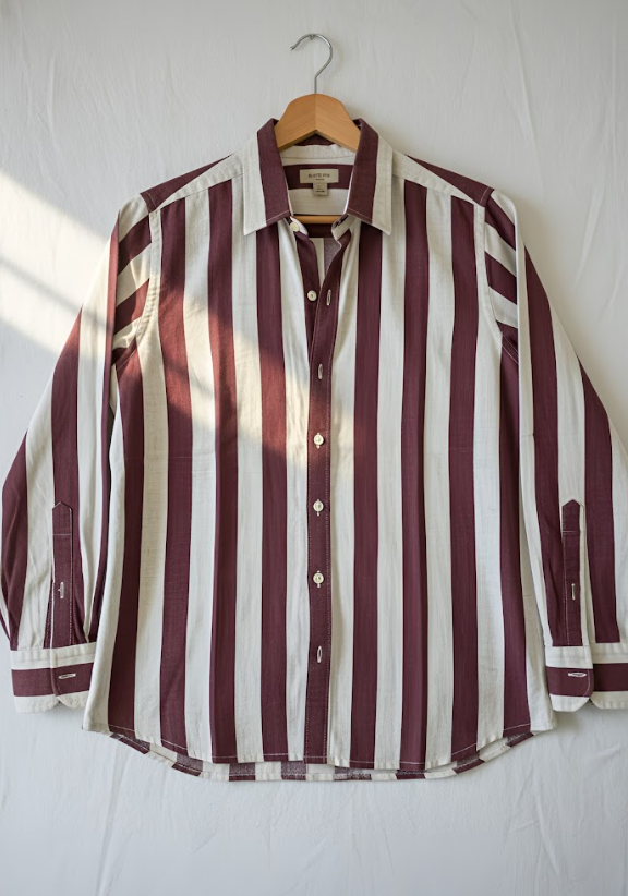 Olly - Maroon Stripe Shirt