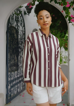 Olly - Maroon Stripe Shirt
