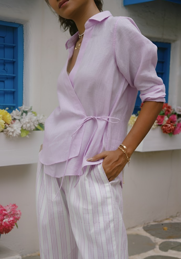 Nira - Lavendar Stripe Co-Ord Set