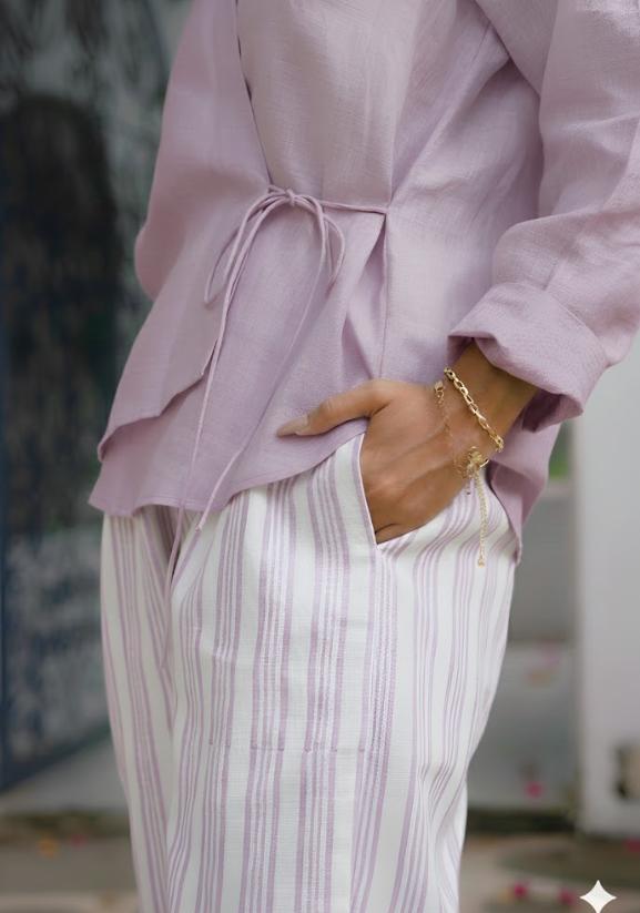 Nira - Lavendar Stripe Co-Ord Set