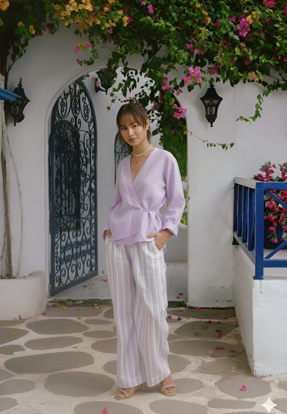 Nira - Lavendar Stripe Co-Ord Set